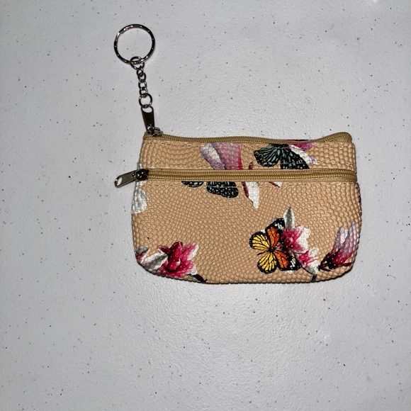 💙 NWOT Monarch Butterfly Textured Coin Purse ID Holder - Picture 1 of 5